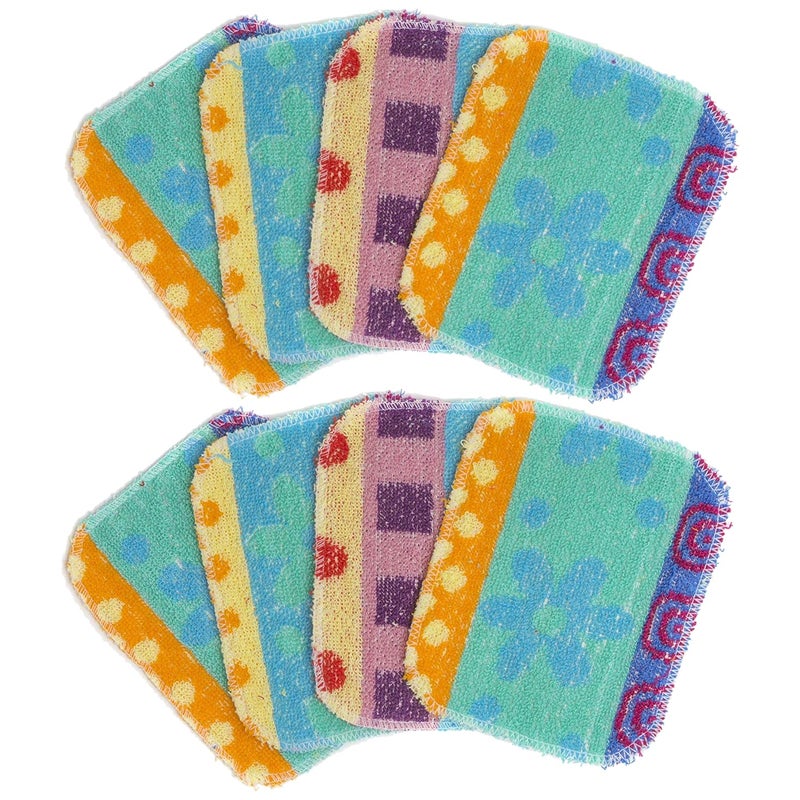 PaperlessKitchen Kitchen Dish Scrubbers | Soft Scrub for Dishes | Non-Scratch Cleaning Pads for Kitchen | Made from Cotton Fiber | Safe on All Surfaces | Long-Lasting & Easy to Clean | Pack of 8 - Image 1